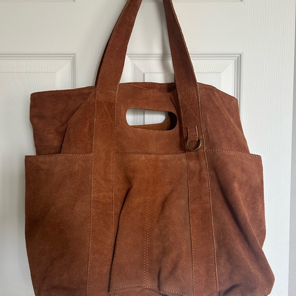 Free People Handbags - Free People Brown Suede Tote Bag